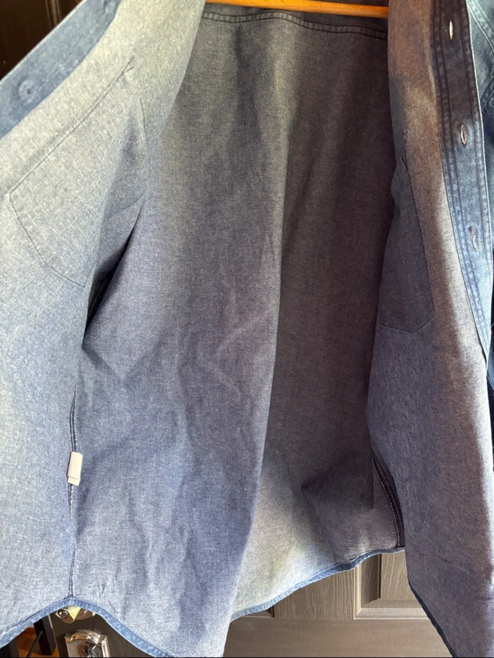 Levi's Diamond Label Blue Button Down Western Pocket Shirt Medium - Picture 5 of 7